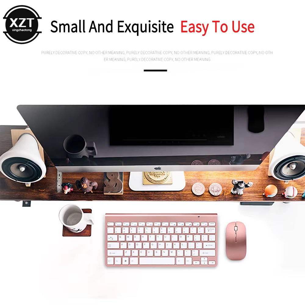 Compact 2.4G Wireless Keyboard and Mouse Combo for Laptops, Desktops, Smart TVs, and Gaming Consoles