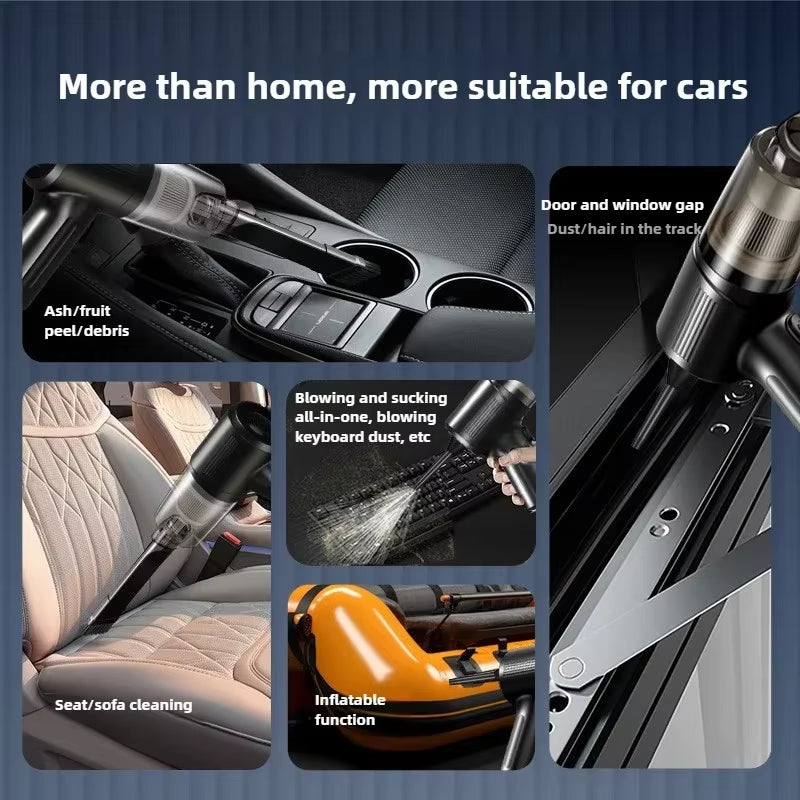 Powerful Mini Wireless Car Vacuum Cleaner - Multifunctional Portable Suction & Blowing Tool for Ultimate Cleanliness