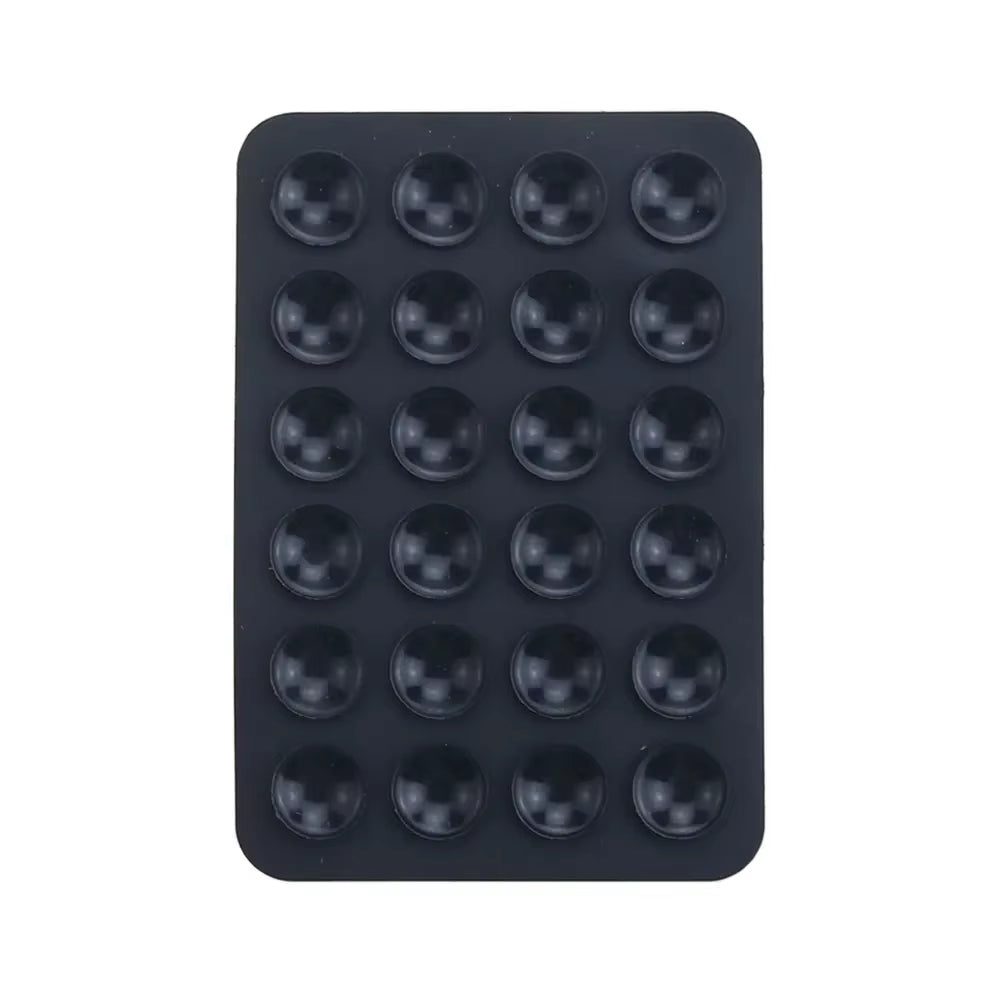 Versatile Silicone Suction Cup Phone Holder - 24 Square Adhesive Pads for Secure Mounting