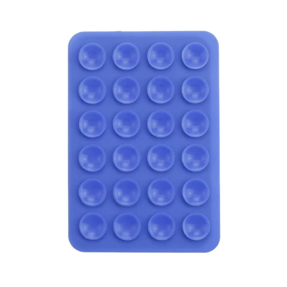 Versatile Silicone Suction Cup Phone Holder - 24 Square Adhesive Pads for Secure Mounting