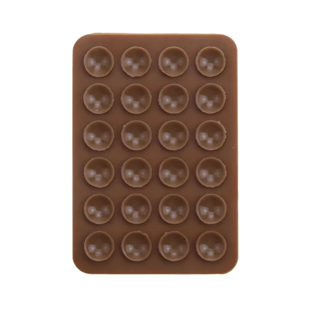 Versatile Silicone Suction Cup Phone Holder - 24 Square Adhesive Pads for Secure Mounting