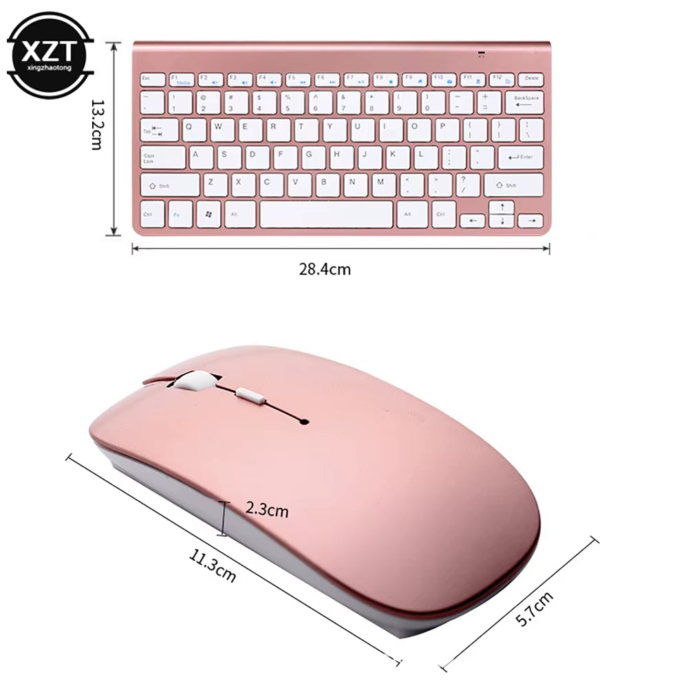 Compact 2.4G Wireless Keyboard and Mouse Combo for Laptops, Desktops, Smart TVs, and Gaming Consoles