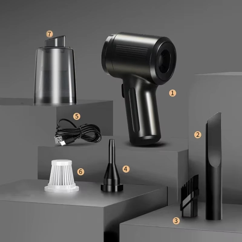 Powerful Mini Wireless Car Vacuum Cleaner - Multifunctional Portable Suction & Blowing Tool for Ultimate Cleanliness