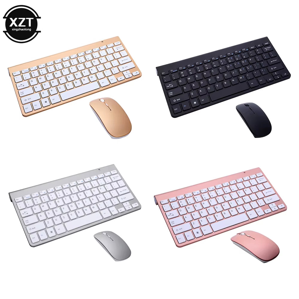 Compact 2.4G Wireless Keyboard and Mouse Combo for Laptops, Desktops, Smart TVs, and Gaming Consoles