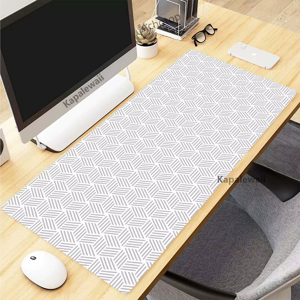 Stylish XXL Black and White Topographic Map Mouse Pad - Perfect for Gaming and Work Setup (900x400mm)