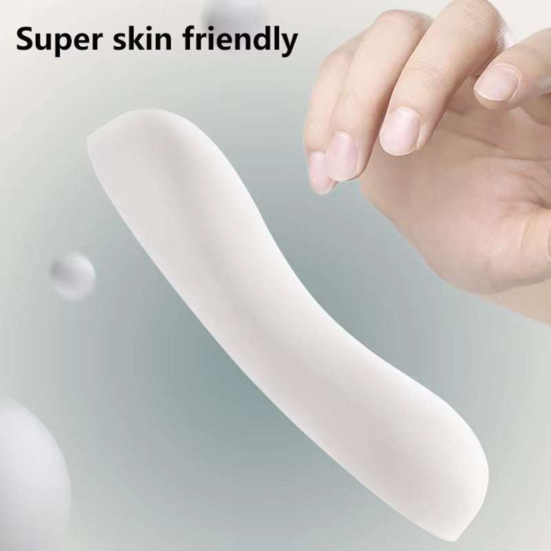 Ergonomic White Silicone Wrist Pad - Comfortable Mouse & Keyboard Hand Rest