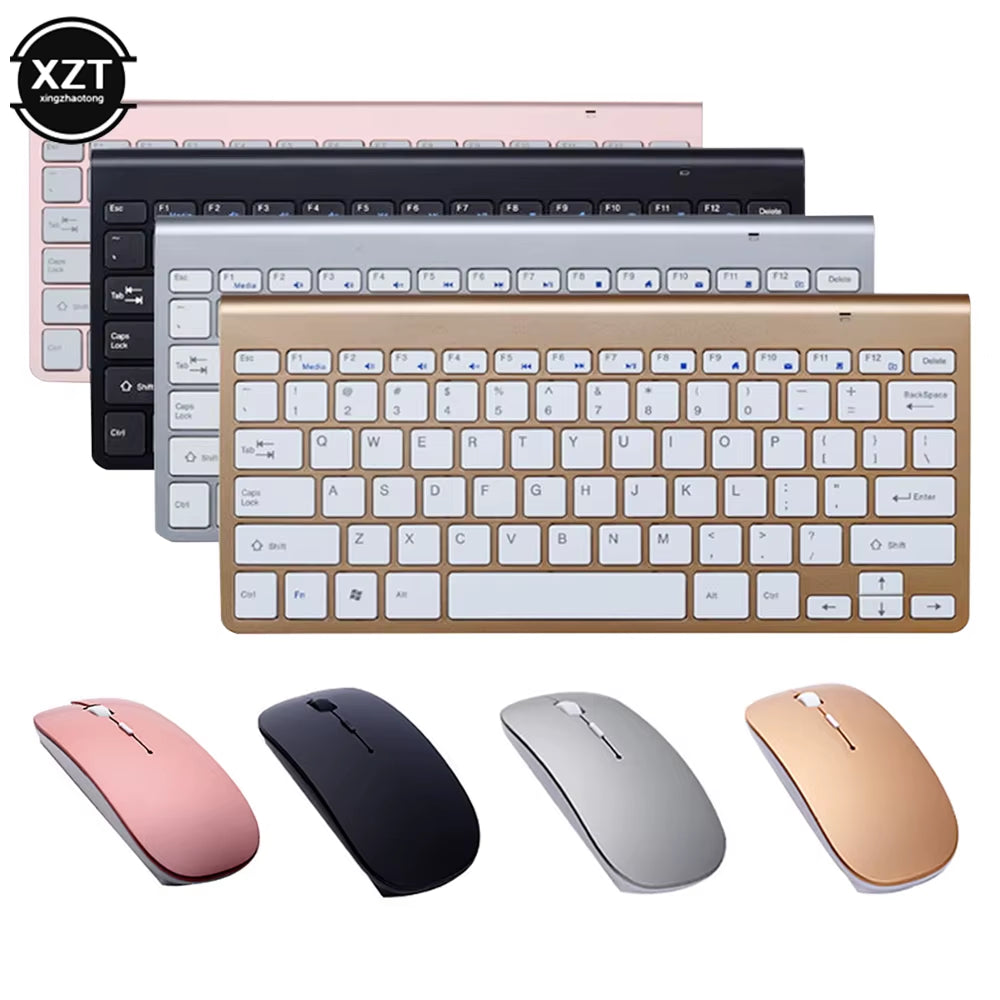 Compact 2.4G Wireless Keyboard and Mouse Combo for Laptops, Desktops, Smart TVs, and Gaming Consoles