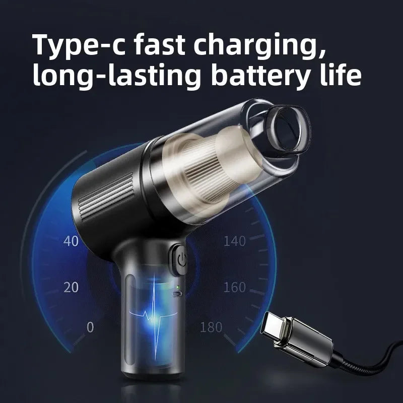 Powerful Mini Wireless Car Vacuum Cleaner - Multifunctional Portable Suction & Blowing Tool for Ultimate Cleanliness