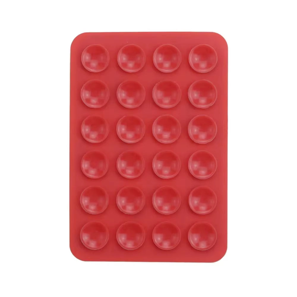 Versatile Silicone Suction Cup Phone Holder - 24 Square Adhesive Pads for Secure Mounting