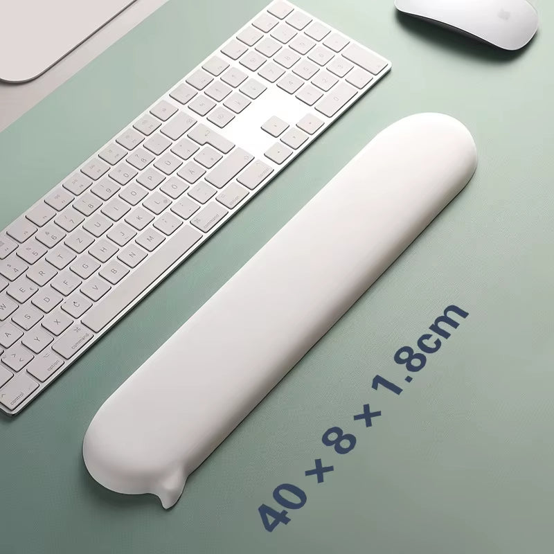 Ergonomic White Silicone Wrist Pad - Comfortable Mouse & Keyboard Hand Rest