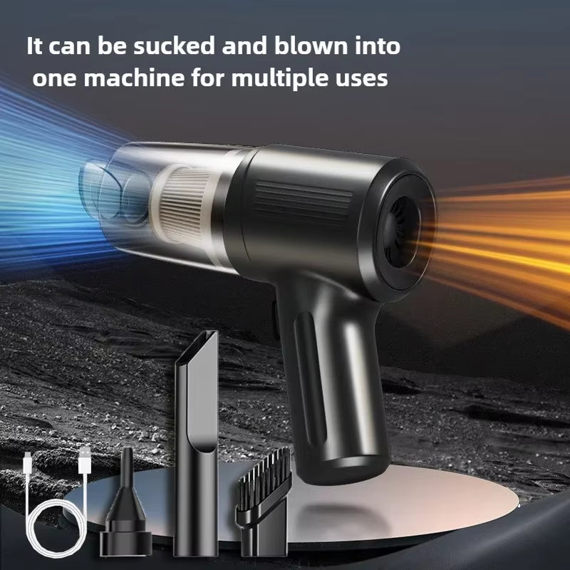 Powerful Mini Wireless Car Vacuum Cleaner - Multifunctional Portable Suction & Blowing Tool for Ultimate Cleanliness