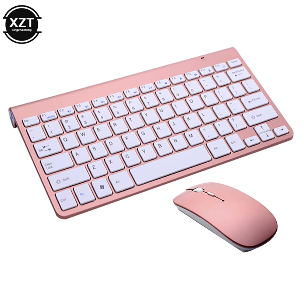 Compact 2.4G Wireless Keyboard and Mouse Combo for Laptops, Desktops, Smart TVs, and Gaming Consoles