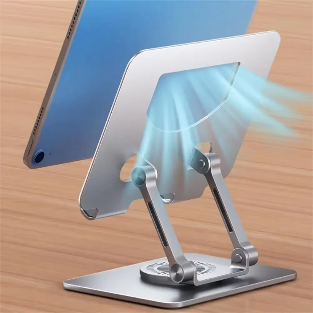 360° Rotatable Adjustable Tablet Stand - Foldable Desktop Holder for 4.7-12 Inch iPad Pro/Air/Mini & Laptops