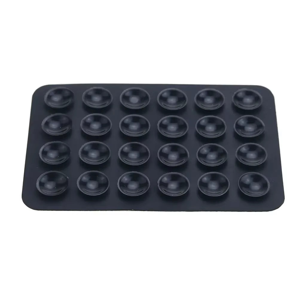 Versatile Silicone Suction Cup Phone Holder - 24 Square Adhesive Pads for Secure Mounting