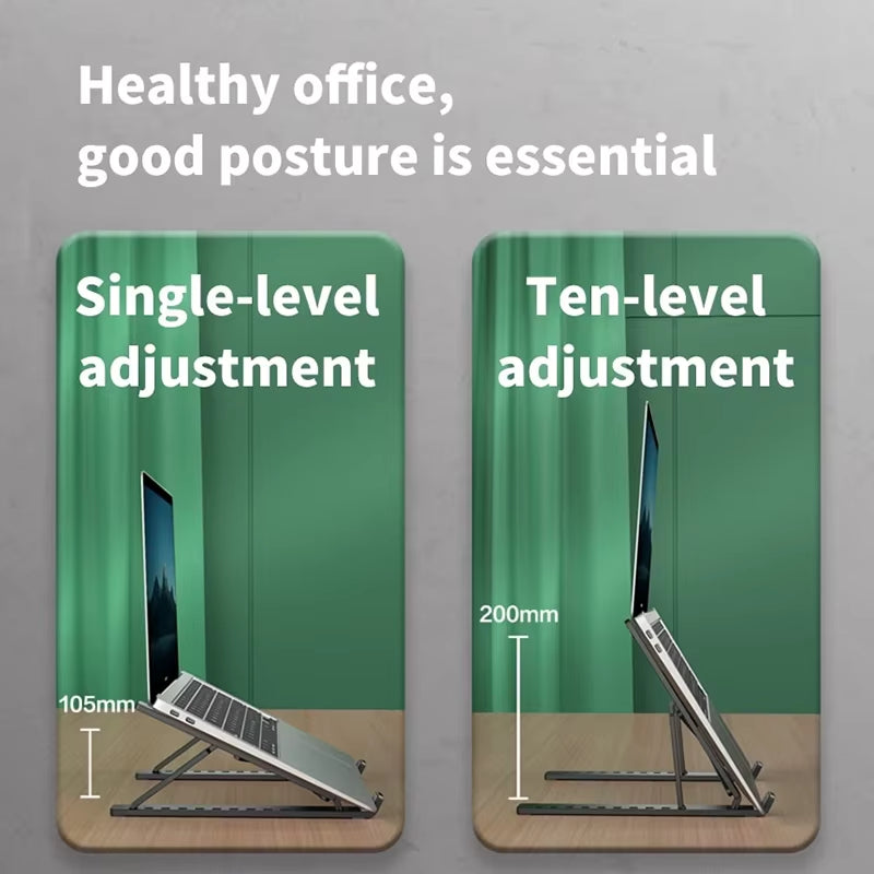 Adjustable Foldable Laptop Stand - Portable ABS Notebook Holder for MacBook Air & Pro Accessories