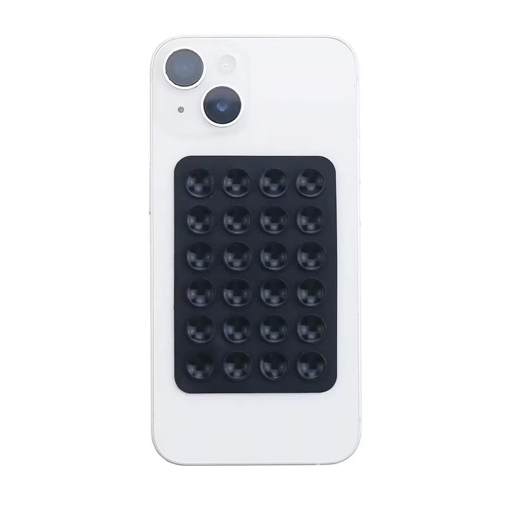 Versatile Silicone Suction Cup Phone Holder - 24 Square Adhesive Pads for Secure Mounting